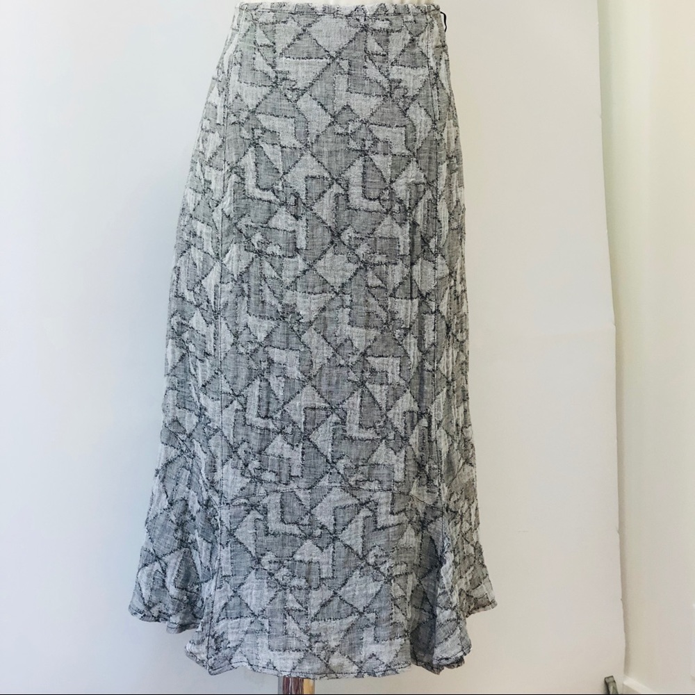 NWT O’Neilly Woven Patterned Linen Blend Skirt - Picture 2 of 8